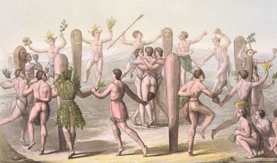 Danzas de los habitantes nativos de Virginia, c.1820 de Gallo Gallina